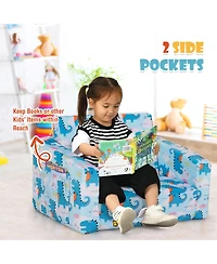 Gouun 2-in-1 Convertible Kids Sofa with Velvet Fabric