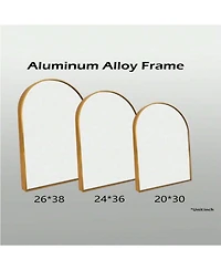 Homlux Arched Wall Mounted Mirror 26"x38" in Gold