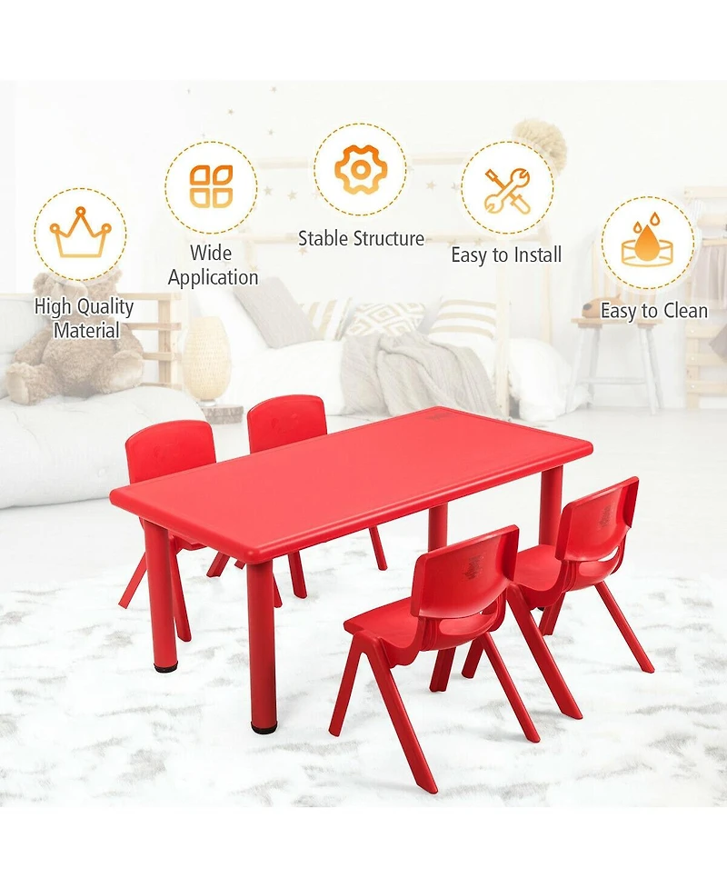 Gouun Kids Plastic Rectangular Learn and Play Table