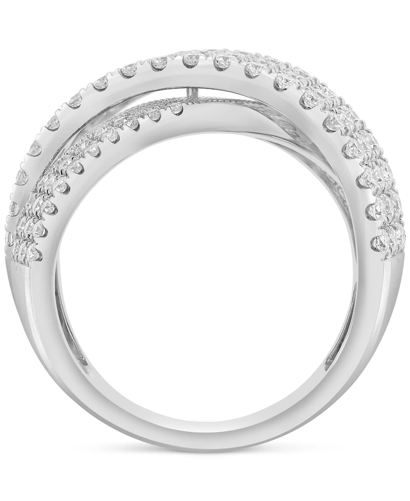 Effy Diamond Crossover Ring (1-1/2 ct. t.w.) in 14k White Gold