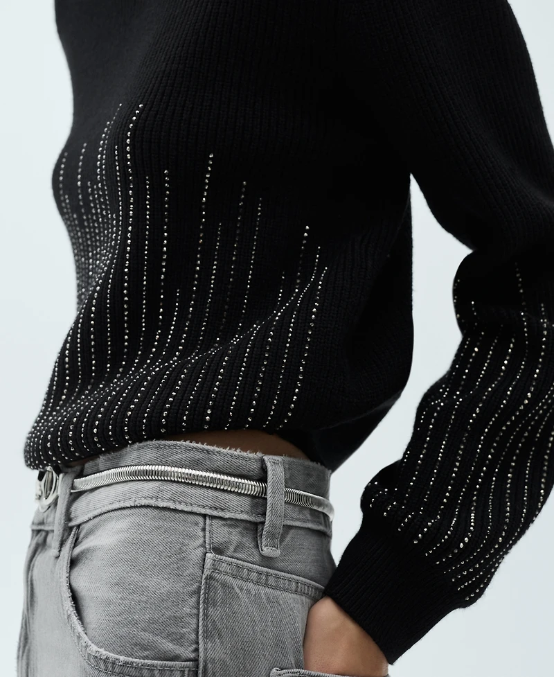 Mango Women's Rhinestone Details Sweater