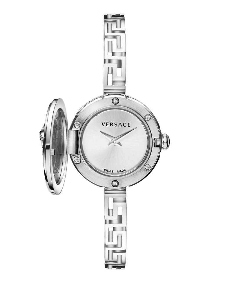 Versace Women's Medusa Secret Silver Stainless Steel Bracelet Watch, 25mm