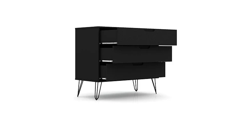 Slickblue Modern Scandinavian Style Bedroom 3-Drawer Dresser in Wood Finish