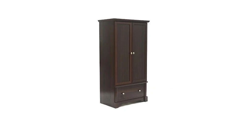 Closet Armoire with Garment Rod & Drawer – Clothing Wardrobe Cabinet for Bedroom, Entryway, or Guest Room