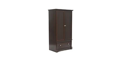 Closet Armoire with Garment Rod & Drawer – Clothing Wardrobe Cabinet for Bedroom, Entryway, or Guest Room