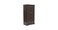 Closet Armoire with Garment Rod & Drawer – Clothing Wardrobe Cabinet for Bedroom, Entryway, or Guest Room