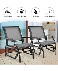 Gouun Outdoor Single Swing Glider Rocking Chair with Armrest