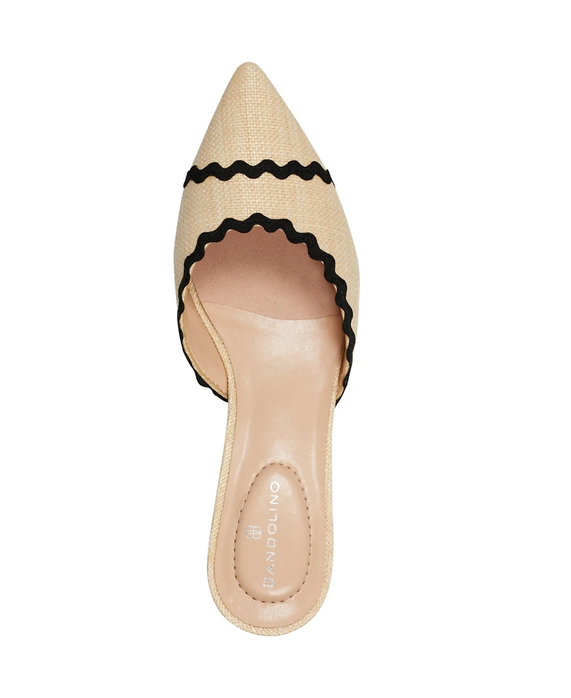 Bandolino Women's Mymy Pointed Toe Kitten Heel Mules
