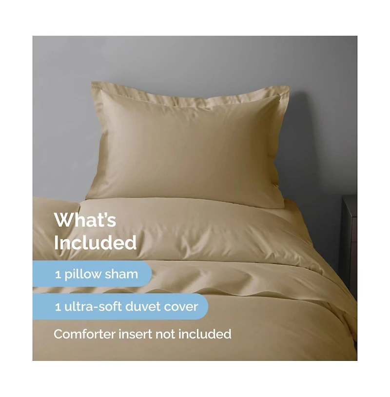 Premium Microfiber Duvet Cover Set - Twin Cream