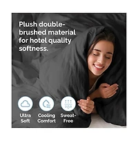 Premium Microfiber Duvet Cover Set - King Cream