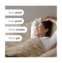 Premium Microfiber Duvet Cover Set - Queen Cream