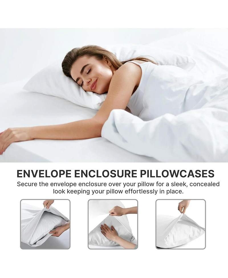 Pillowcase Set of 4 Soft Double Brushed Microfiber