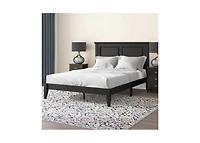 Sturdy Traditional Bed Frame with Headboard – Platform Design Wood Slats for Bedroom Decor