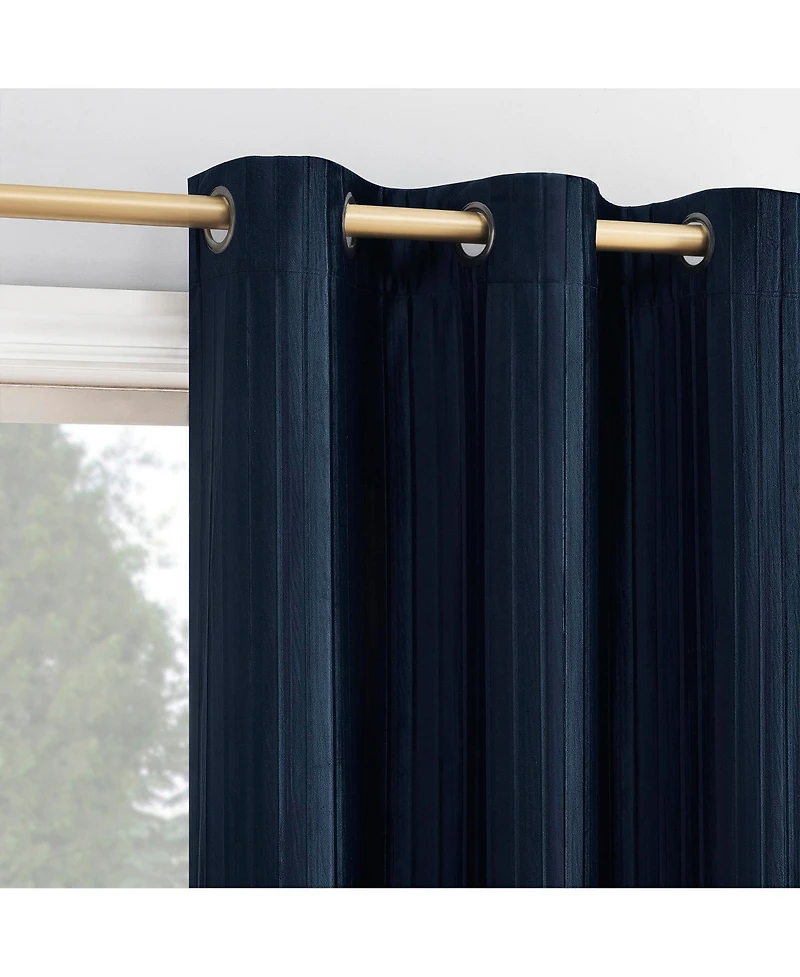 Cascade Pleated Velvet Blackout Grommet Curtain Panel