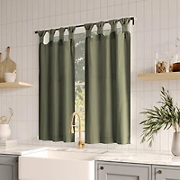 Washed Cotton Twist Tab Cafe Curtain Pair