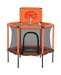 Qaba 48" Trampoline, Toddler Trampoline with Safety Enclosure Net,