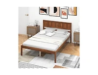 Sturdy Platform Bed Frame – Modern Headboard and Built-In Support for Comfortable, Box Spring-Free Sleep