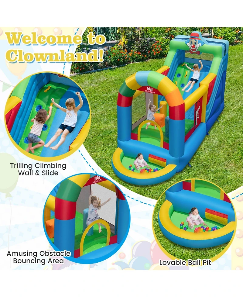Gouun Inflatable Bounce House Obstacle Course with Ball Pit and Silde with 735W Blower