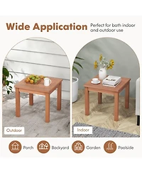 Gouun 18-Inch Square Wooden Adirondack Side Table with Slatted Top for Indoor and Outdoor Use