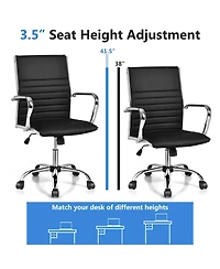 Gouun High Back Ribbed Office Chair with Armrests