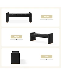 Hulala Home Jorge Modern Bench with Sturdy Rubber Wood Legs