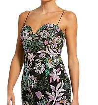 Mac Duggal Women's Multicolor Embroidered Bustier Trumpet Gown