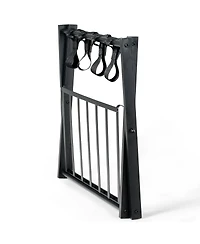 Gouun Set of 2 Folding Metal Luggage Racks with Storage Shelf and Non-Slip Feet