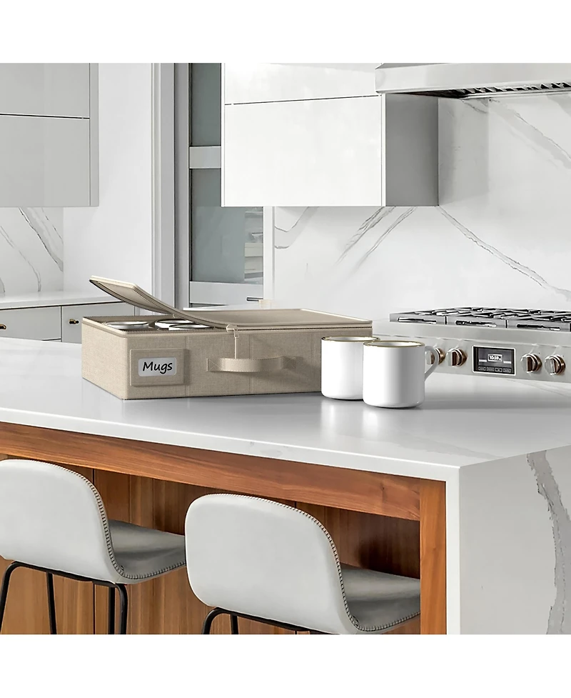 Sorbus Hard Shell Coffee Mug Storage Case - Stylish & Protective Storage for 12 Mugs/Glassware, Compact Design