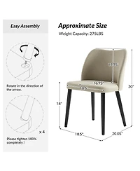 Hulala Home Melisa Modern Dining Chair with Solid Wood Tapered Legs