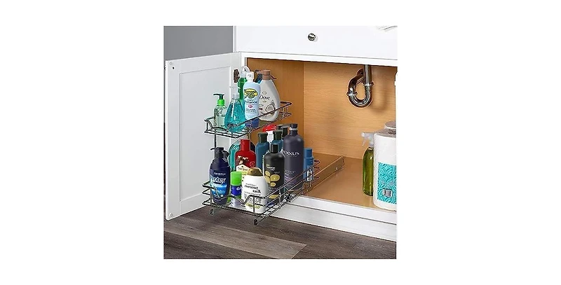 Florida Brands 2 Tiers Under the Sink Organizer and Storage Pull Out 11 x 21 In