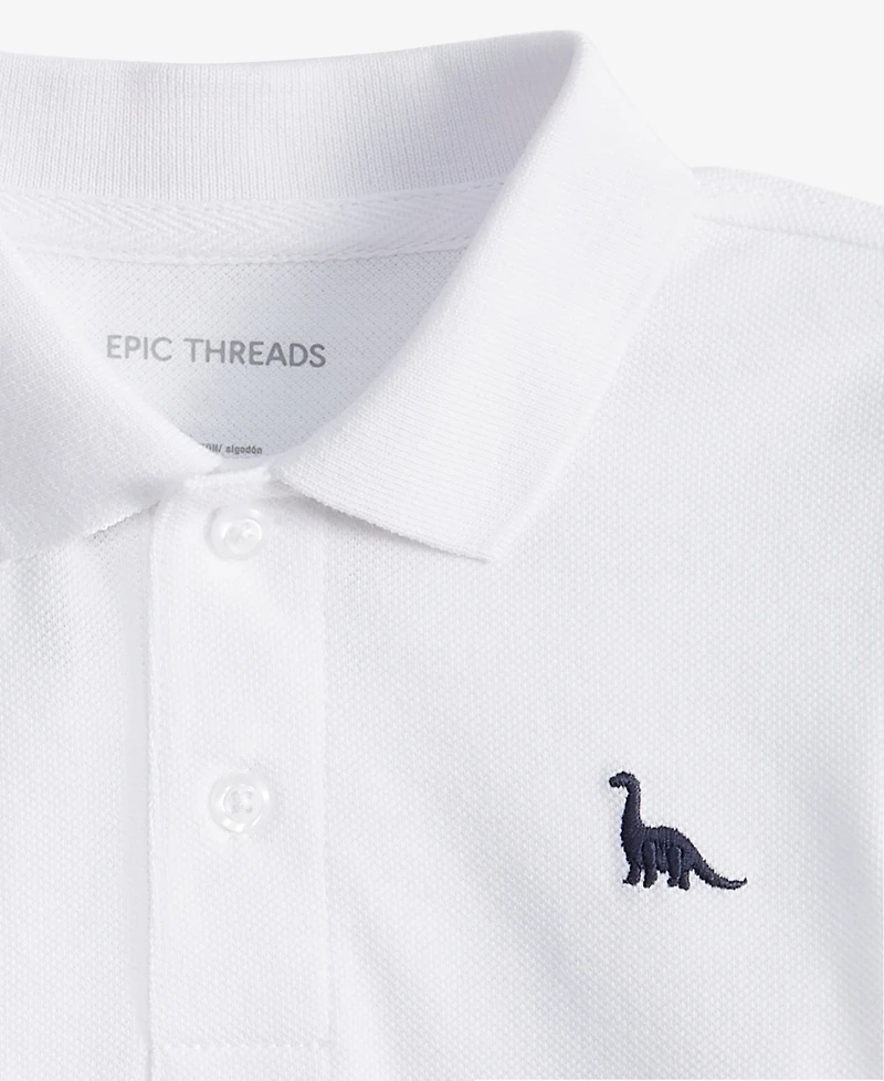 Epic Threads Toddler 2T-4T Boys Solid Dino Polo Shirt, Exclusively at Macy's