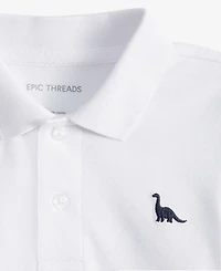 Epic Threads Toddler 2T-4T Boys Solid Dino Polo Shirt, Exclusively at Macy's