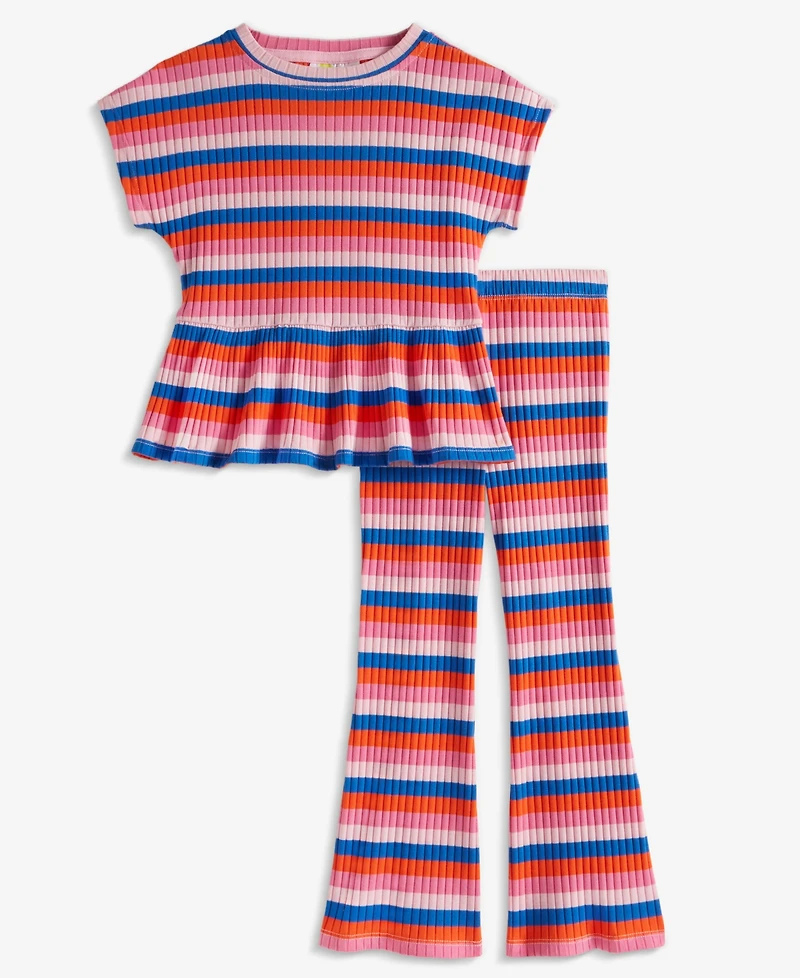 Epic Threads Toddler Girl 2-Pc. Stripe Ribbed-Knit Top & Flared Pants Set, Exclusively at Macy's