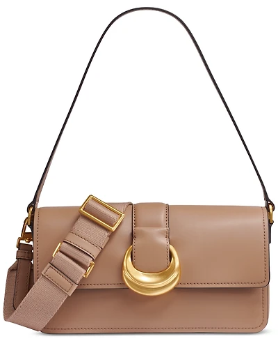 Donna Karan New York Valley Stream Leather Buckle Shoulder with Removable Strap