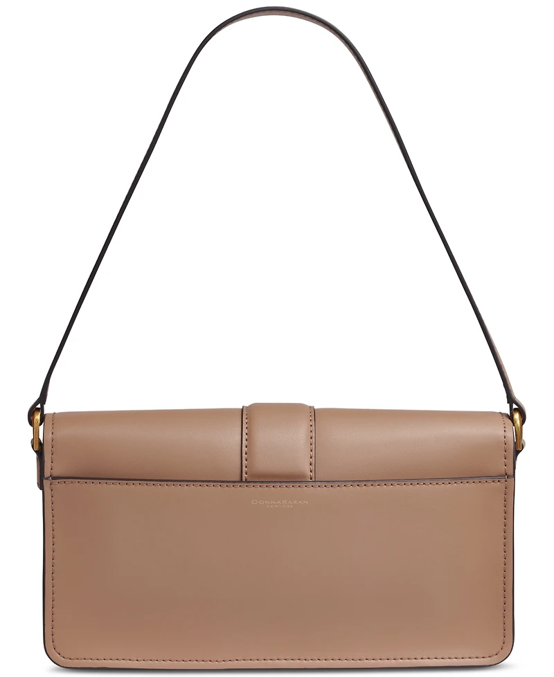 Donna Karan New York Valley Stream Leather Buckle Shoulder with Removable Strap