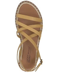 Lucky Brand Women's Kielly Strappy Whipstitch Flat Sandals