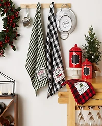 Design Imports Assorted Christmas Tree Farm Embellished Dishtowels, Set of 3