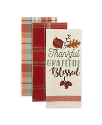 Design Imports Assorted Thankful Grateful Blessed Dishtowel, Set of 3