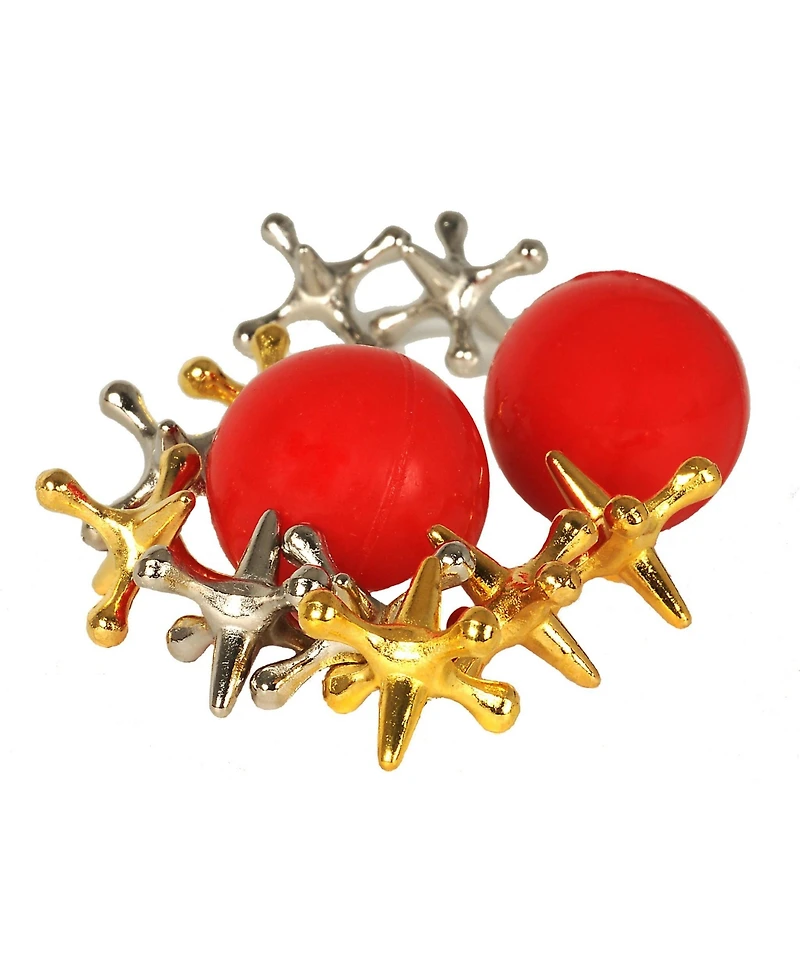 We Games Old-Fashioned Metal Jacks in a Wooden Box