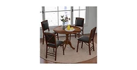 Solid Wood Round Kitchen Table – Rustic Dining with Sturdy Legs and Smooth Finish