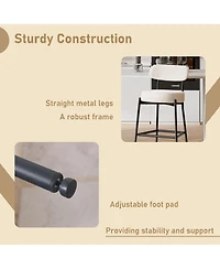 Dyhome Bar Stools Set of 3, 27 Inches Counter Height Kitchen Bar Stools with Back, Modern Metal Tall Bar Stools for Kitchen Island