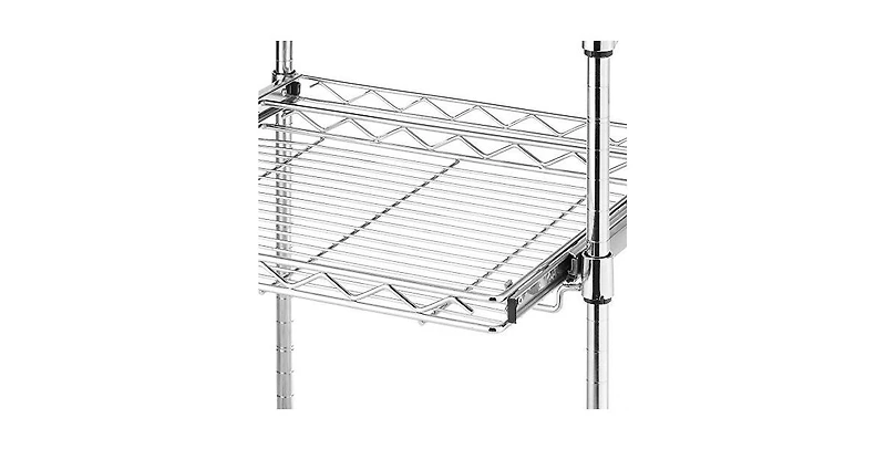 Slickblue Sturdy Metal Kitchen Microwave Cart with Adjustable Shelves and Locking Wheels