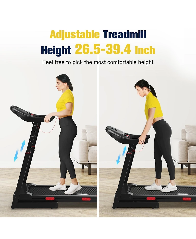 Redliro Foldable Treadmill, 15% Auto Incline, 350 lb Capacity, Bluetooth, Voice Control, Heart Rate Monitor, for Home & Officel