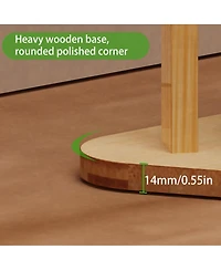 Unho Sturdy Garment Clothes Stand: Natural Bamboo Coat Rack Hat Hanger Stand with Shelves
