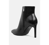 Tatria Textured Stiletto Heel Ankle Boots Women