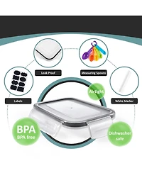 Sorbus Pack Airtight Food Storage Containers, Labels, Marker & Measuring Spoons - Functional Dry Food Organizers for Kitchen, Pantry