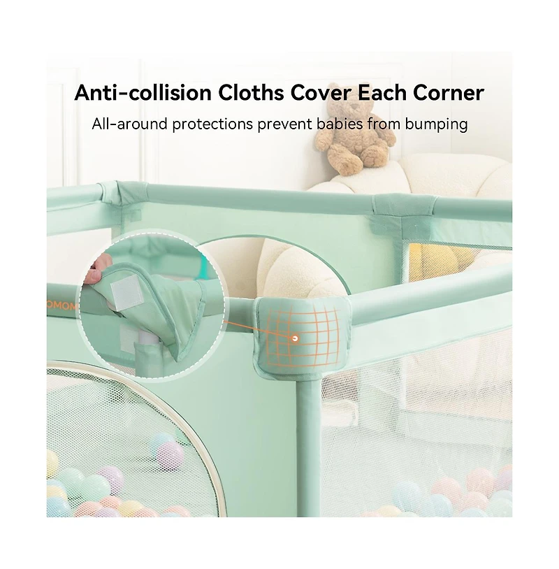 Comomy Baby Playpen, 71x59'' Extra Large Playard, Kids Activity Center with Anti-Slip Base, Safety Play Yard for Infants Toddlers
