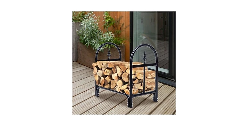 Slickblue Indoor/Outdoor Heavy Duty Steel Firewood Storage Holder for Firewood Organization