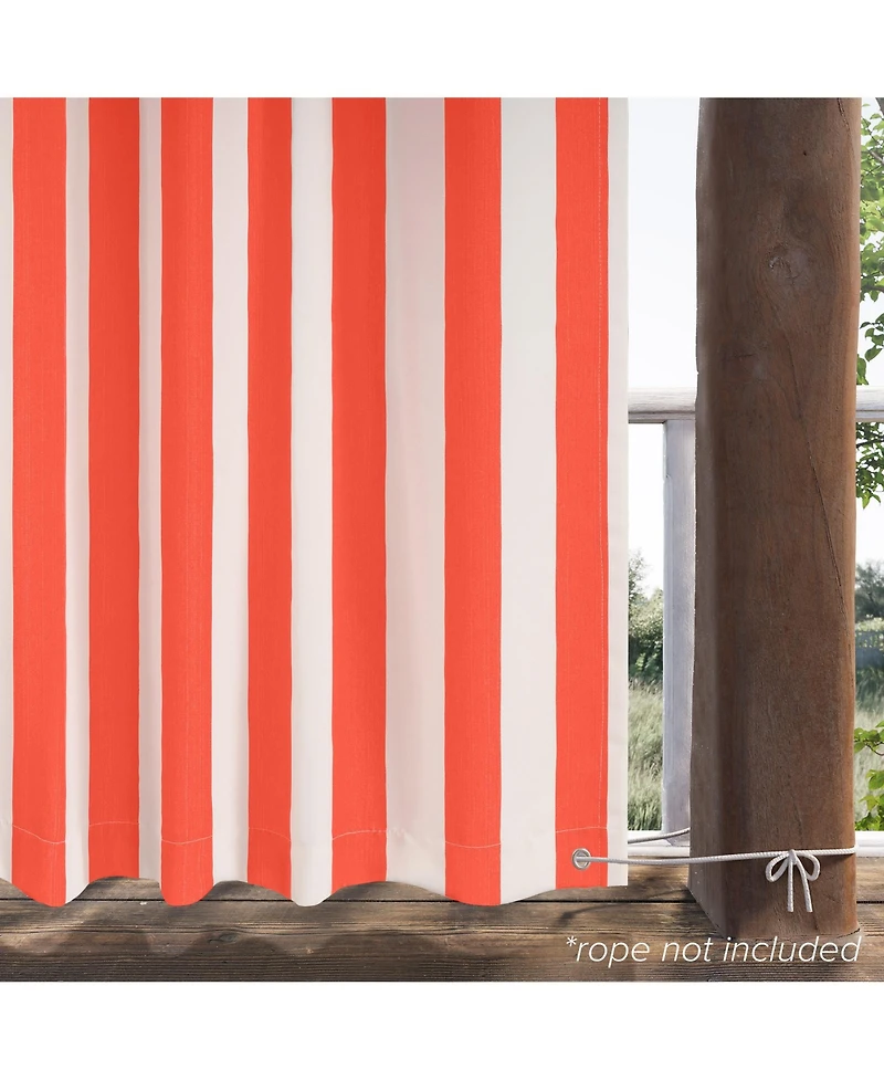 Awesome Home Outdoor Cabana Stripe Uv Protected Privacy Tab Top Curtain Panel, 52"x84"