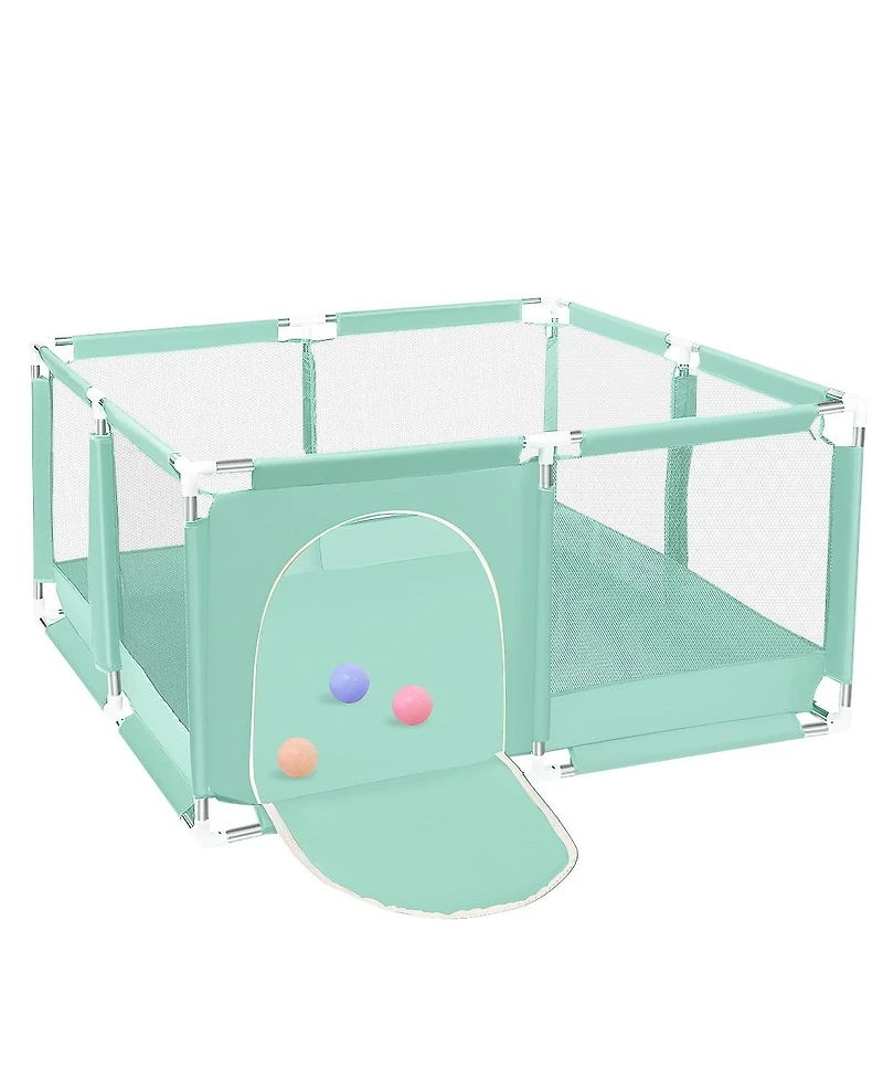Comomy Baby Playpen Play Yard Portable 4 Panel Baby Safety Playpen for Infant Toddler